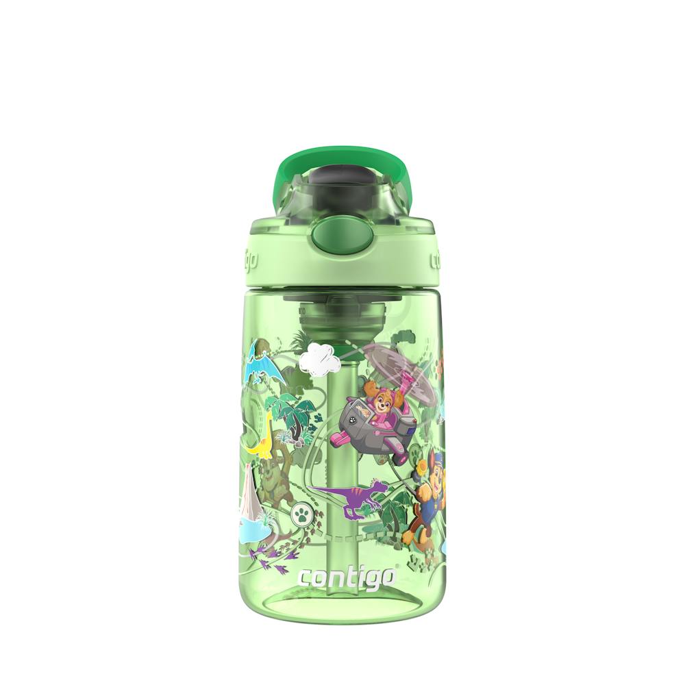 Contigo® Kids Water Bottle with Redesigned AUTOSPOUT® Straw, 14 oz, 2 pack - Green Dino Treks